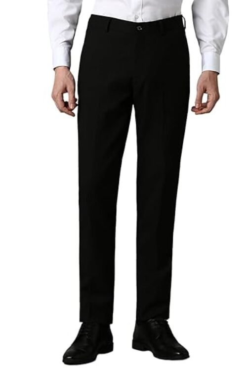 Louis Philippe Super Slim Fit Textured All Day Comfort Stretchable Fabric and Enhanced Comfort Formal Trouser
