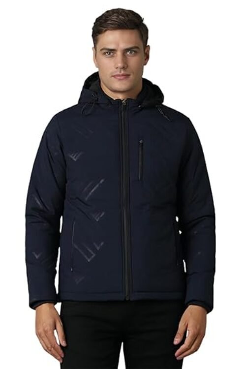 Louis Philippe Men Casual Navy Patterned Jackets