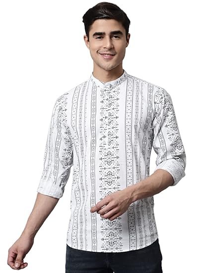 Majestic Man Cotton Printed Designer Short Kurta for Men