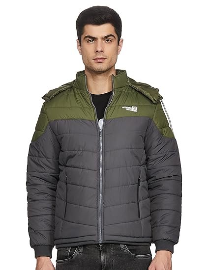 Qube By Fort Collins Nylon, Standard Length Men’S Solid Jacket (430221Az_Grey/Olive_Xl_Grey, Olive_Xl)